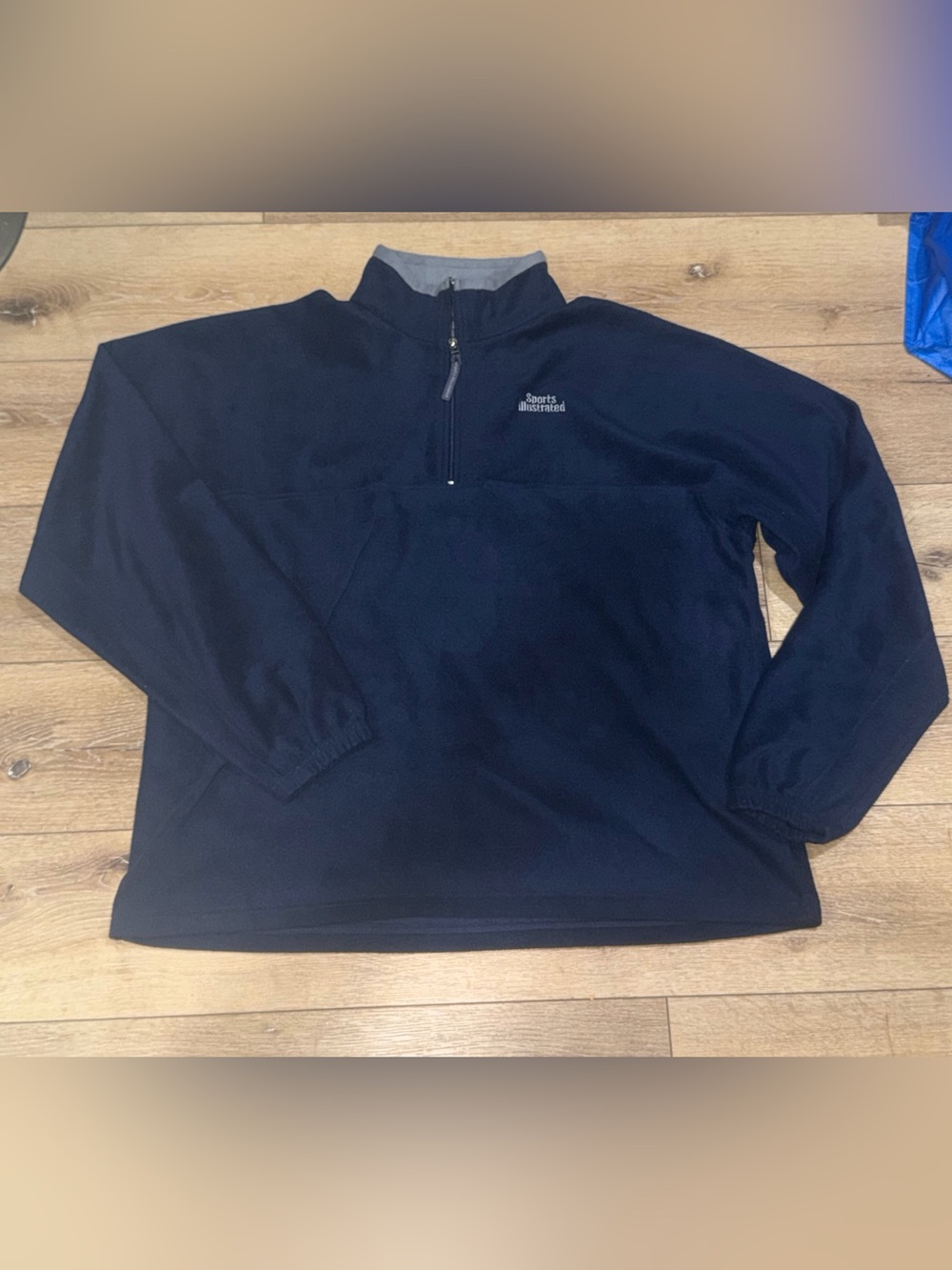 Sports Illustrated Blue‎ Fleece Quarter Zip Pullover Sweater Sweatshirt Adult XL